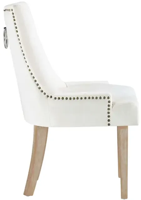 Pose Upholstered Fabric Dining Chair in Ivory