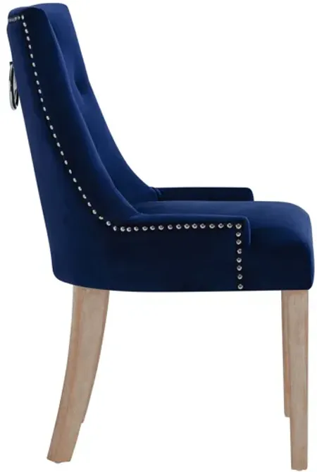 Pose Upholstered Fabric Dining Chair in Navy