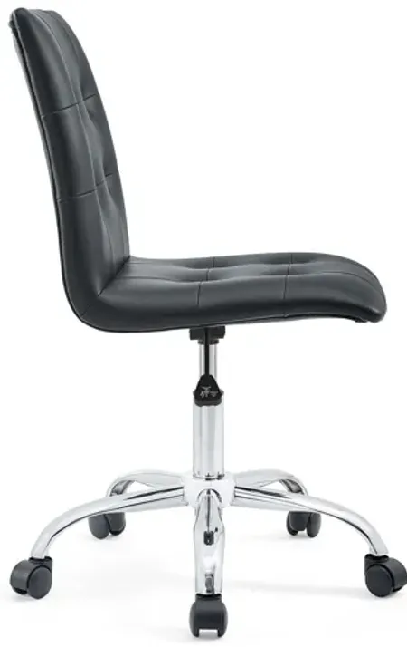 Prim Armless Mid Back Office Chair in Black