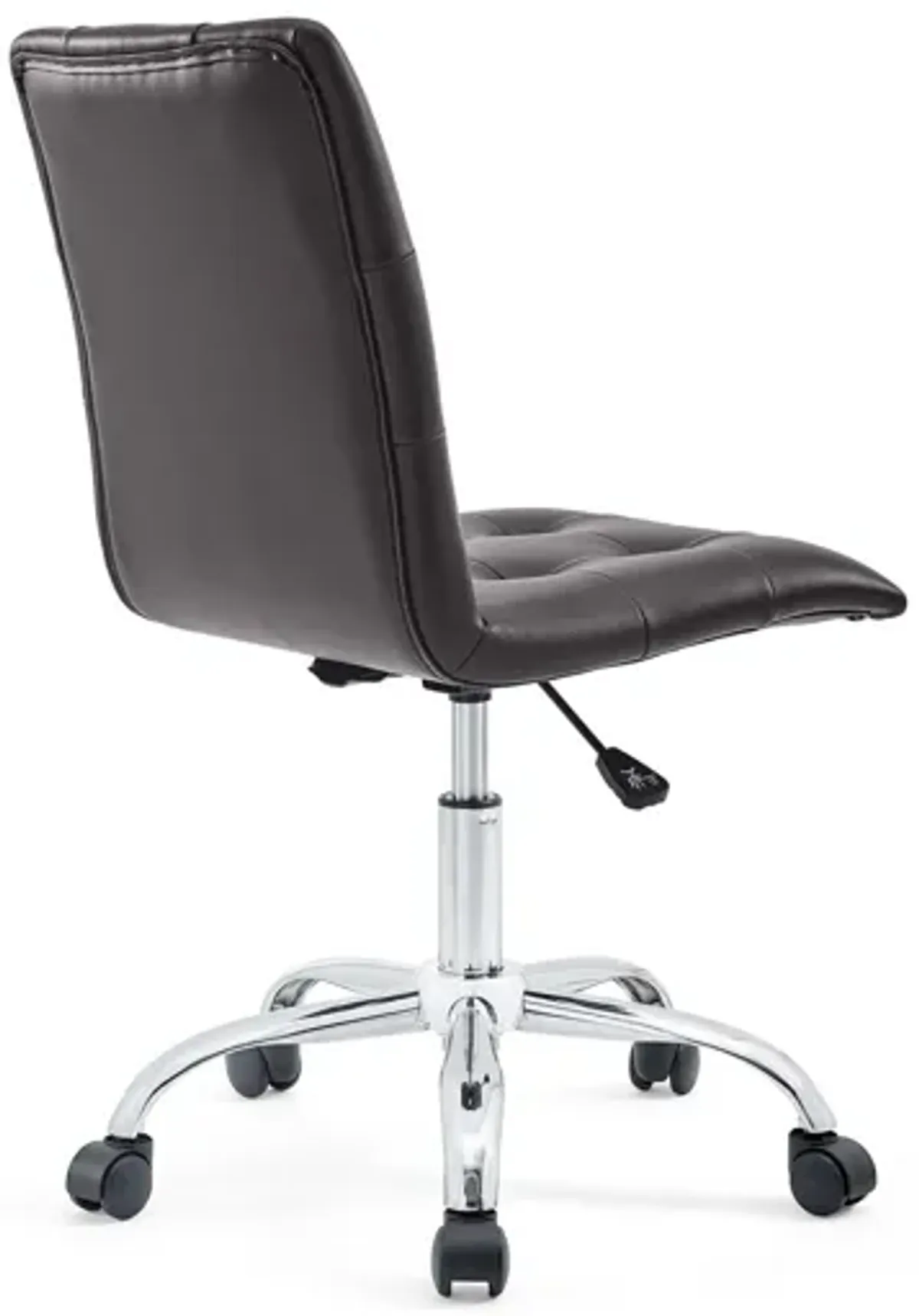 Prim Armless Mid Back Office Chair in Brown