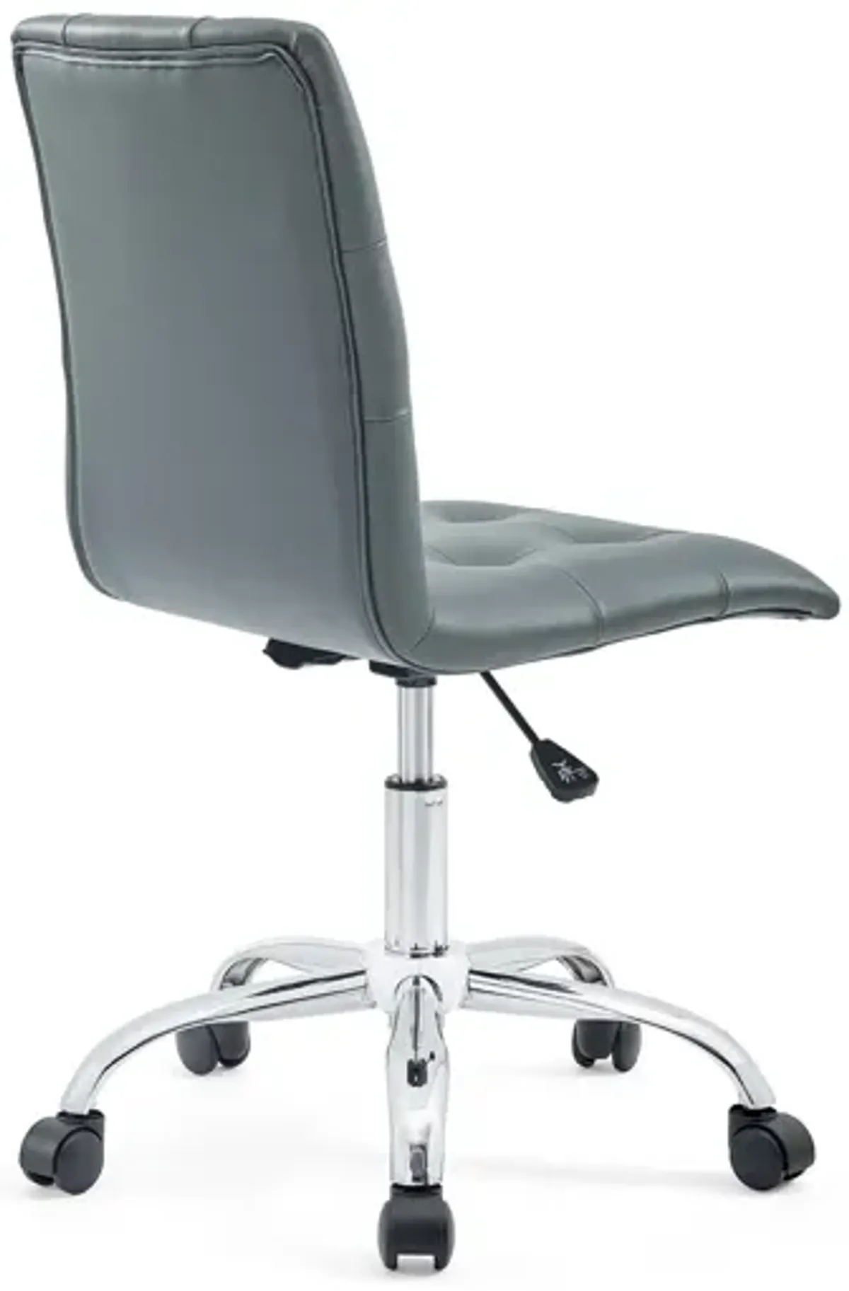 Prim Armless Mid Back Office Chair in Grey