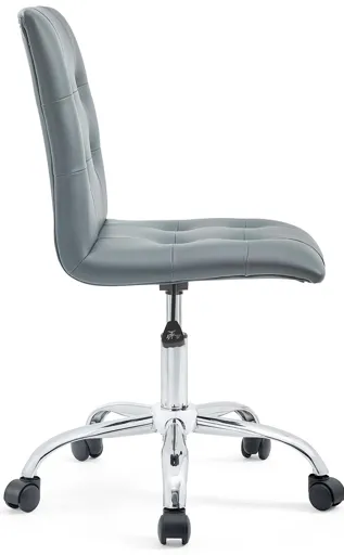 Prim Armless Mid Back Office Chair in Grey