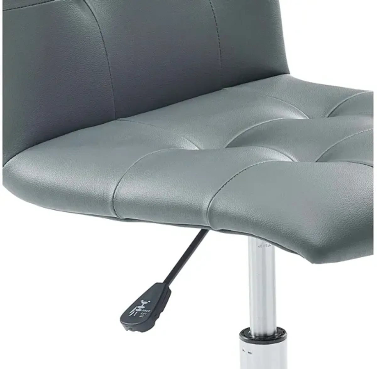 Prim Armless Mid Back Office Chair in Grey