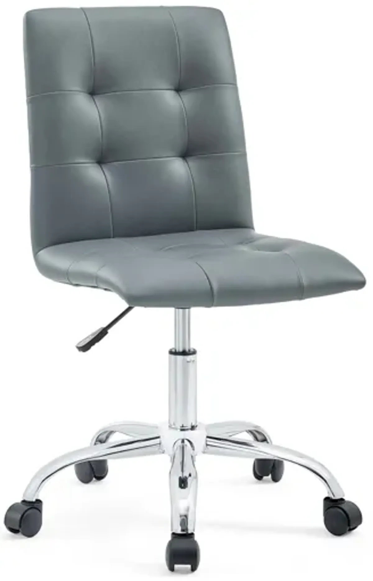 Prim Armless Mid Back Office Chair in Grey