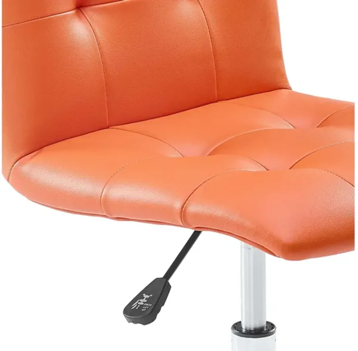 Prim Armless Mid Back Office Chair in Orange