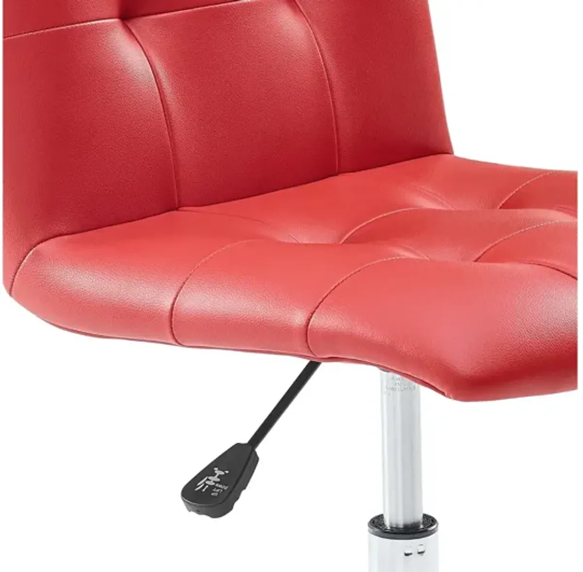 Prim Armless Mid Back Office Chair in Red