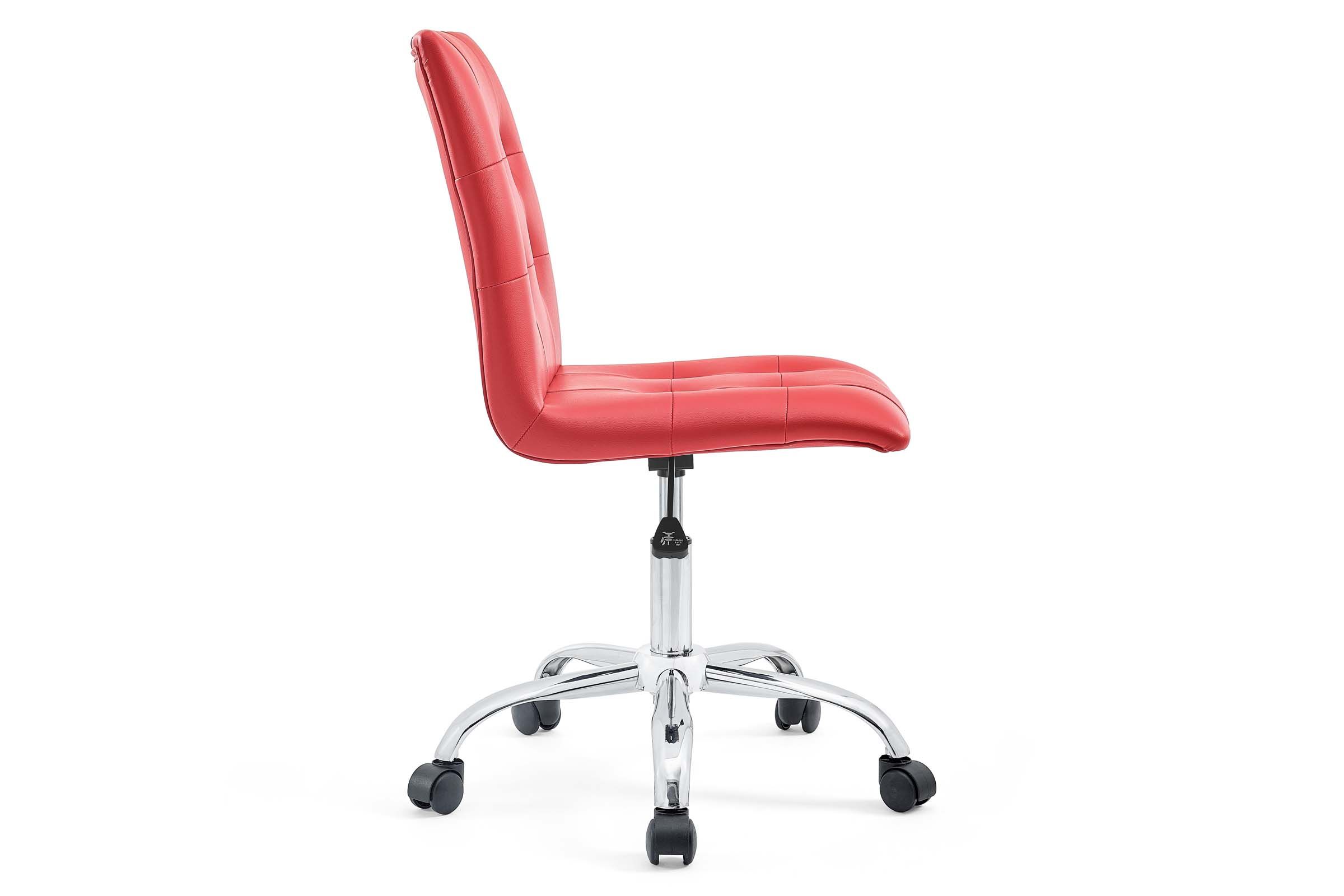 Prim Armless Mid Back Office Chair in Red