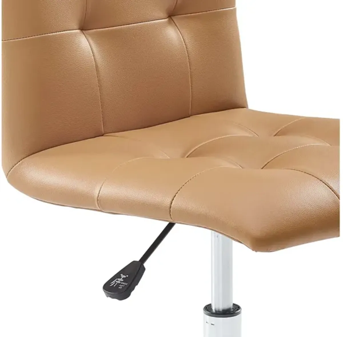 Prim Armless Mid Back Office Chair in Tan