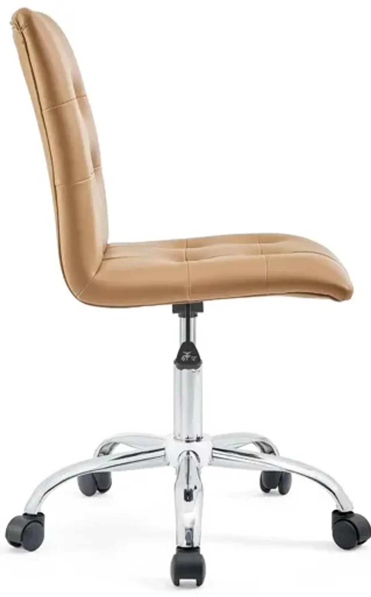 Prim Armless Mid Back Office Chair in Tan