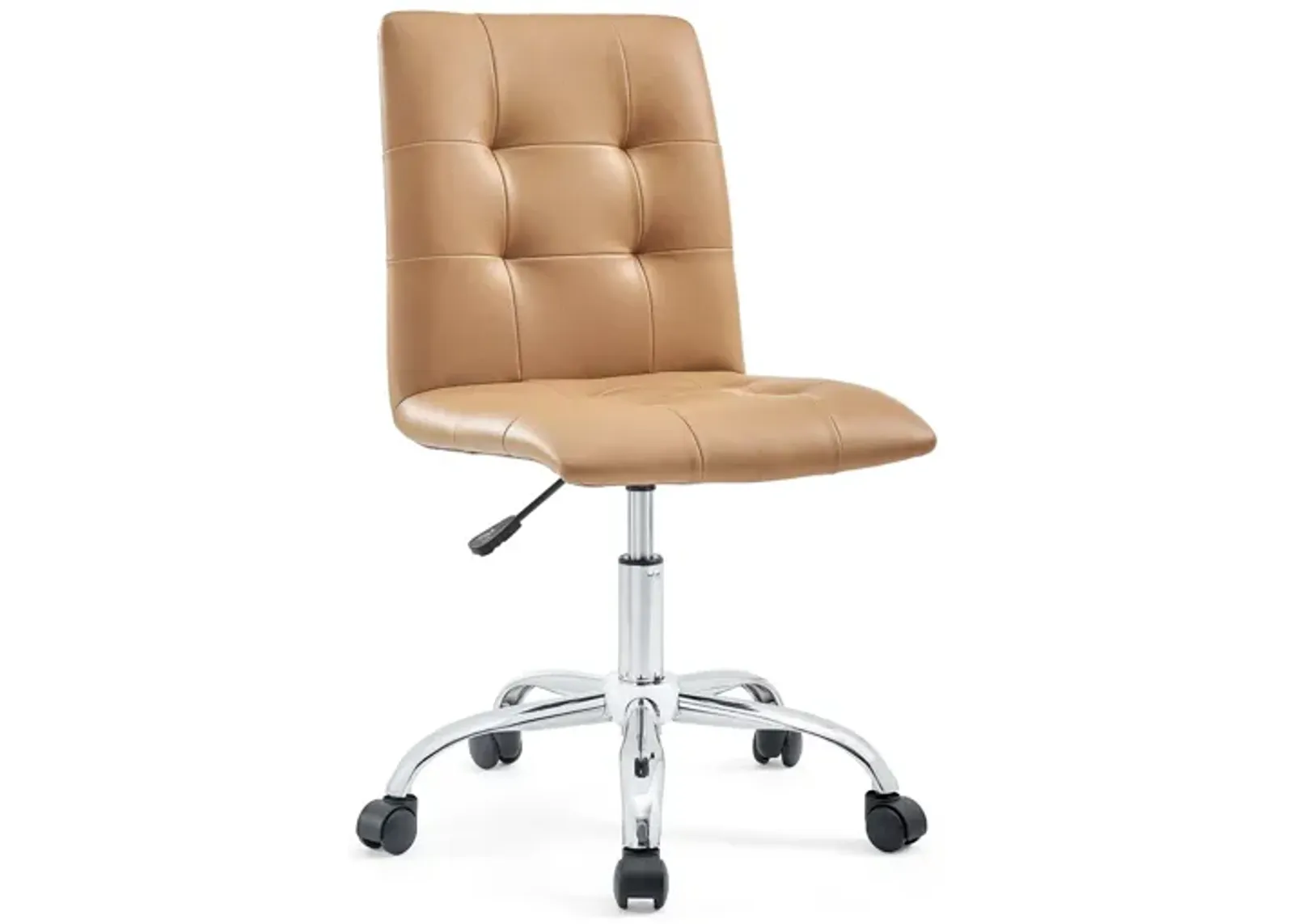 Prim Armless Mid Back Office Chair in Tan