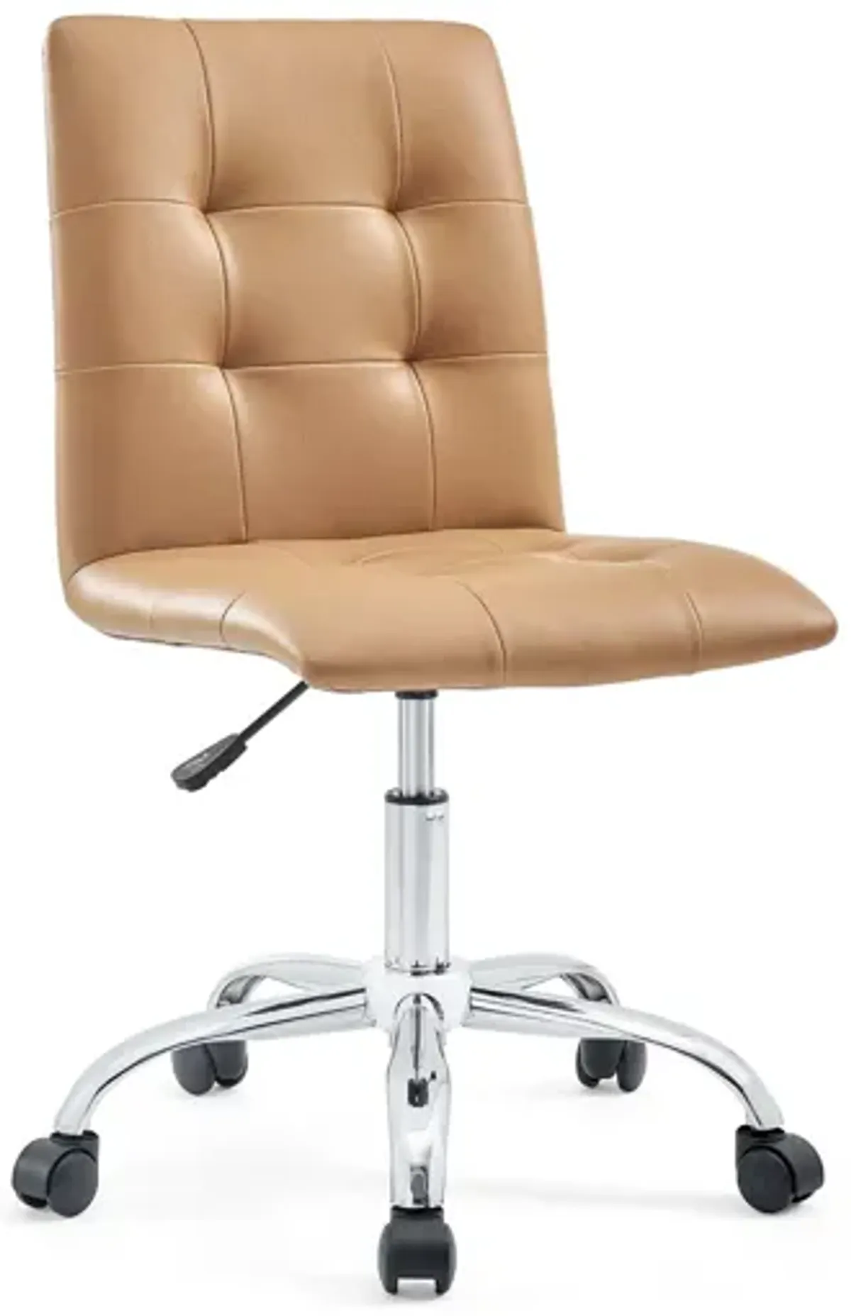 Prim Armless Mid Back Office Chair in Tan