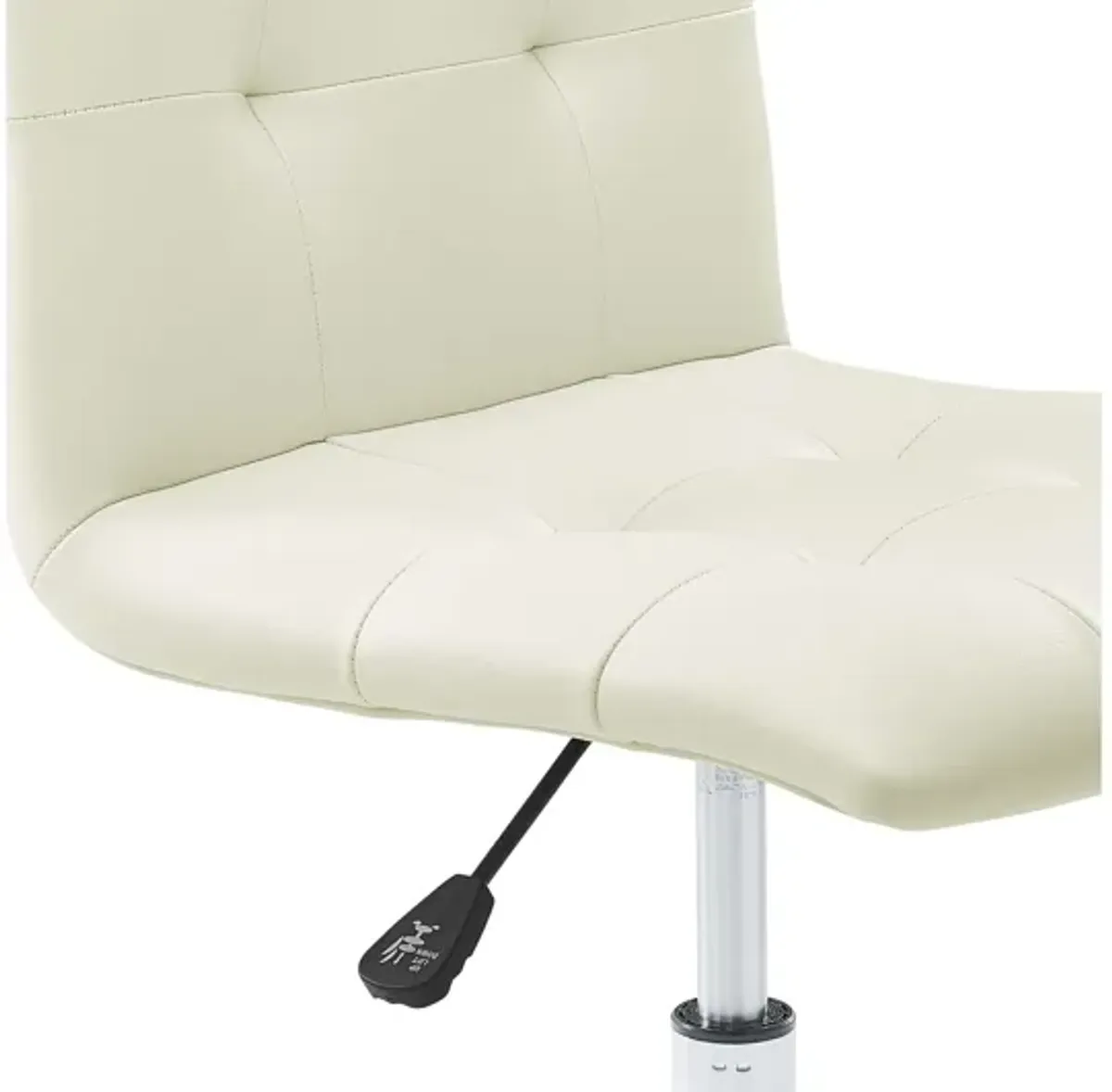 Prim Armless Mid Back Office Chair in White