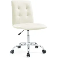 Prim Armless Mid Back Office Chair in White