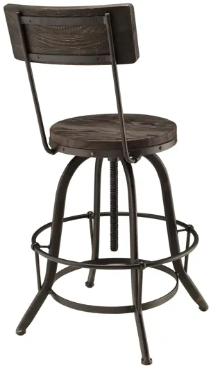 Procure Adjustable Wood Bar Stool in Black