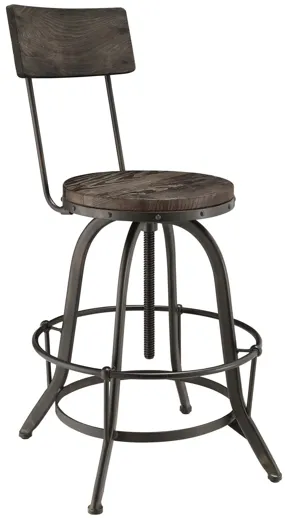 Procure Adjustable Wood Bar Stool in Black