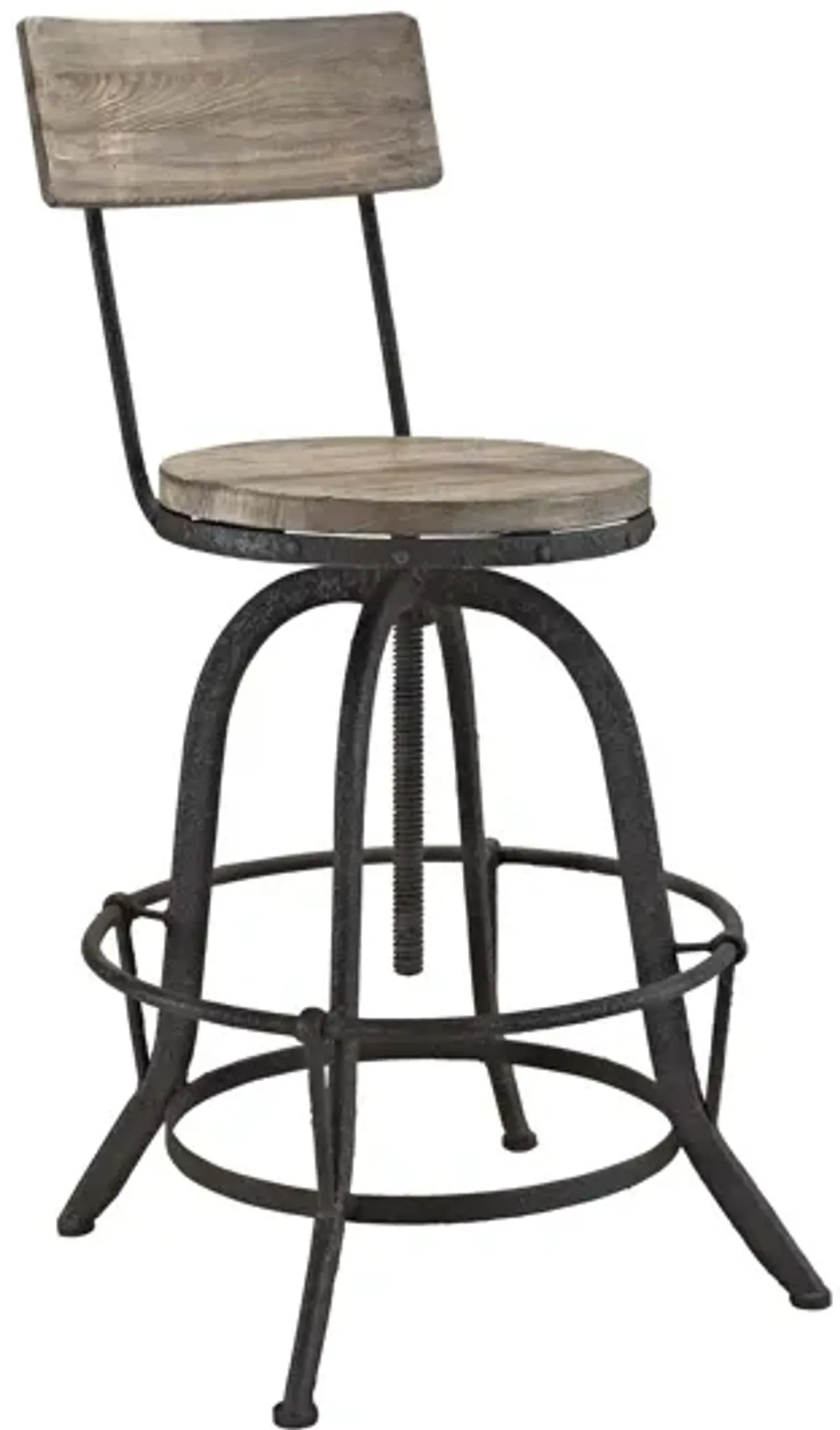 Procure Adjustable Wood Bar Stool in Brown