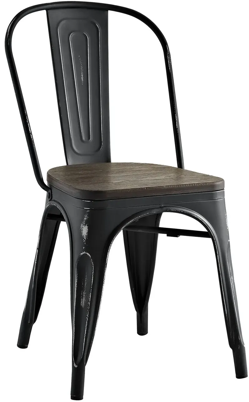Promenade Bamboo Side Chair in Black
