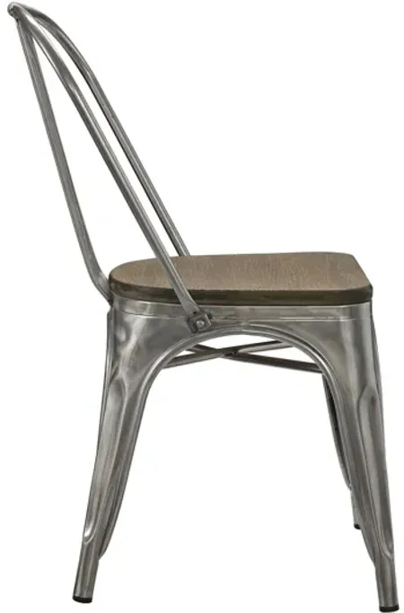 Promenade Bamboo Side Chair in Gunmetal