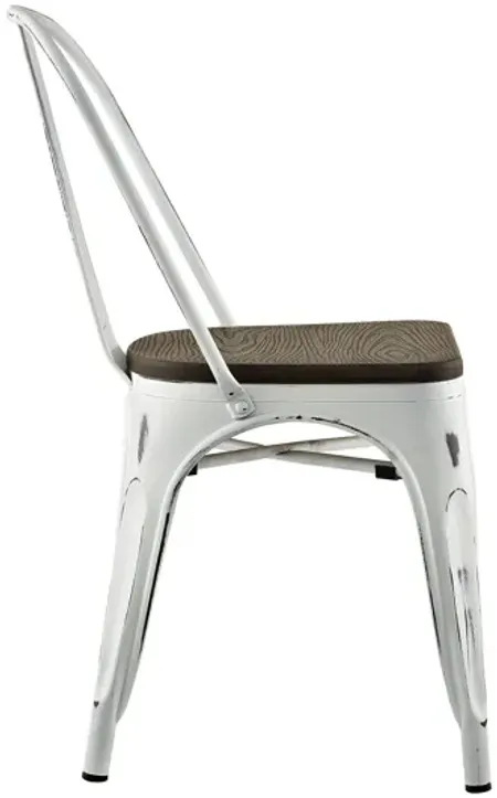 Promenade Bamboo Side Chair in White