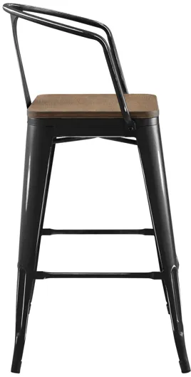 Promenade Low Back Bar Stool in Black