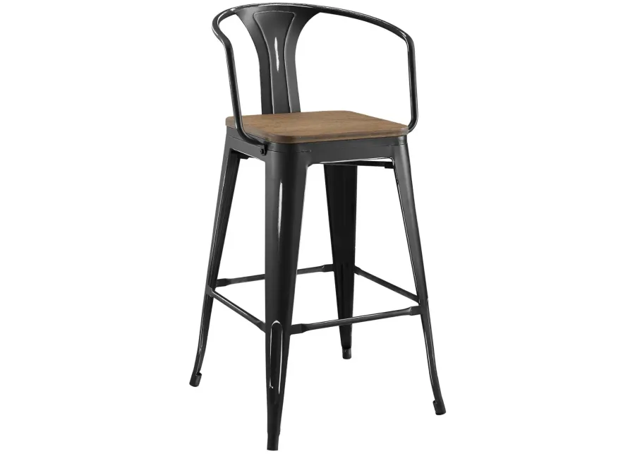 Promenade Low Back Bar Stool in Black