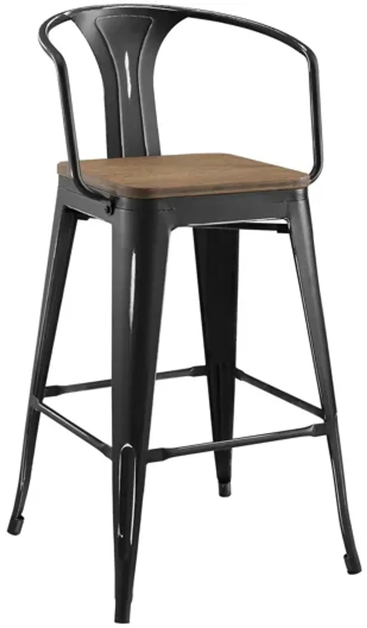 Promenade Low Back Bar Stool in Black