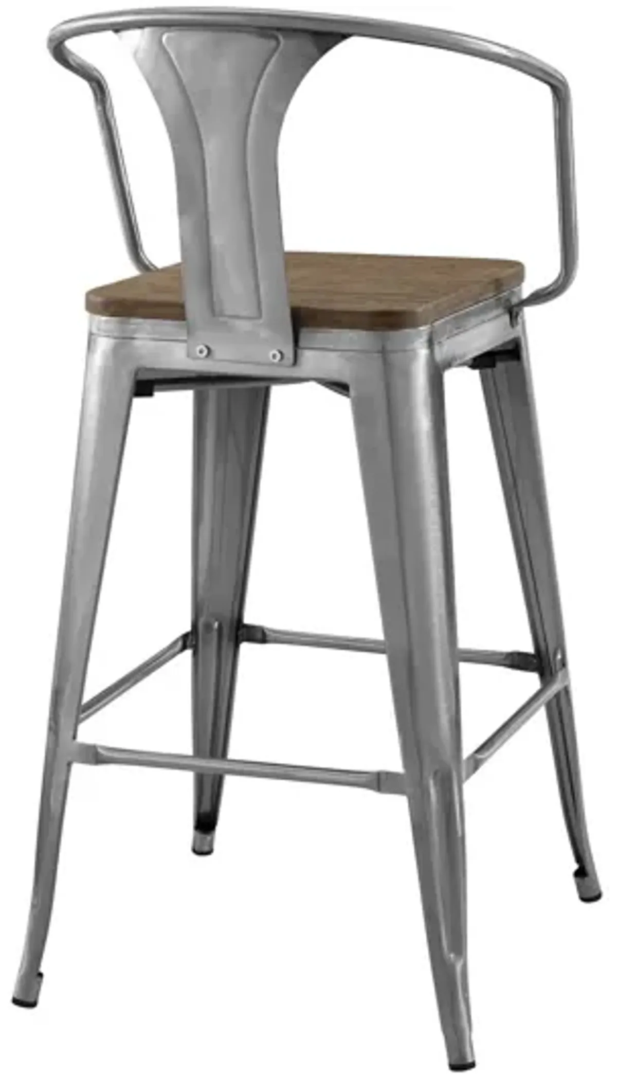 Promenade Low Back Bar Stool in Gunmetal