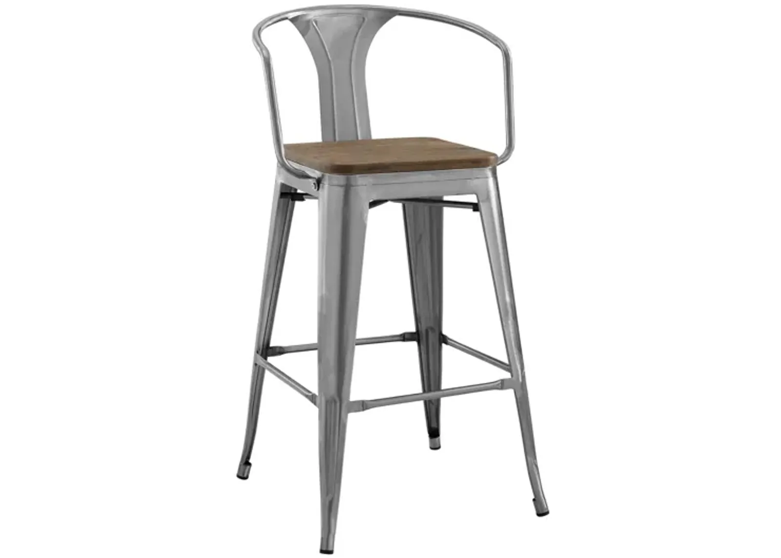 Promenade Low Back Bar Stool in Gunmetal