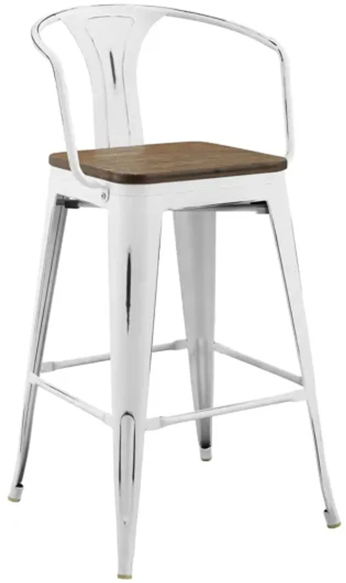 Promenade Low Back Bar Stool in White