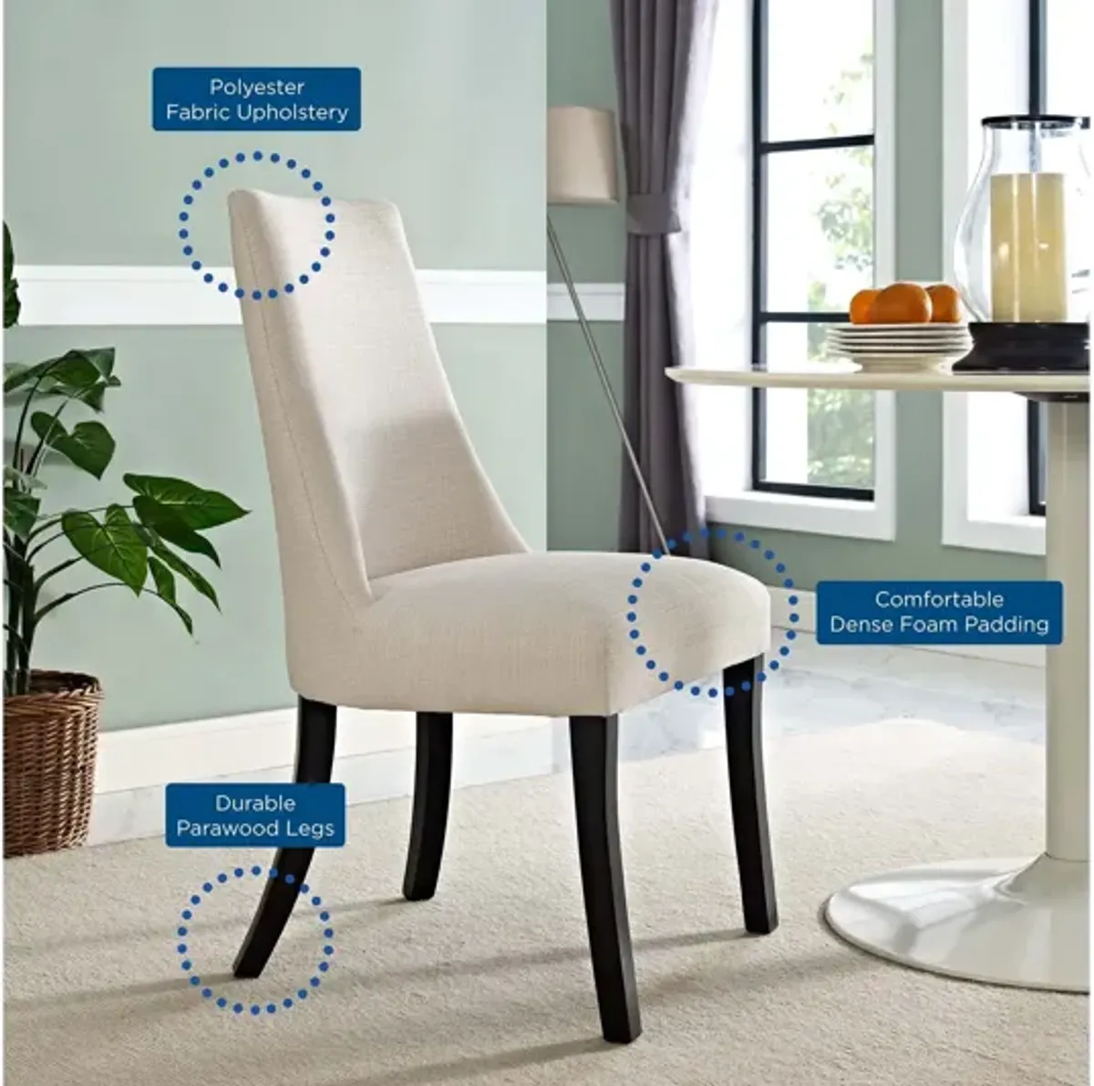 Reverie Dining Side Chair in Beige