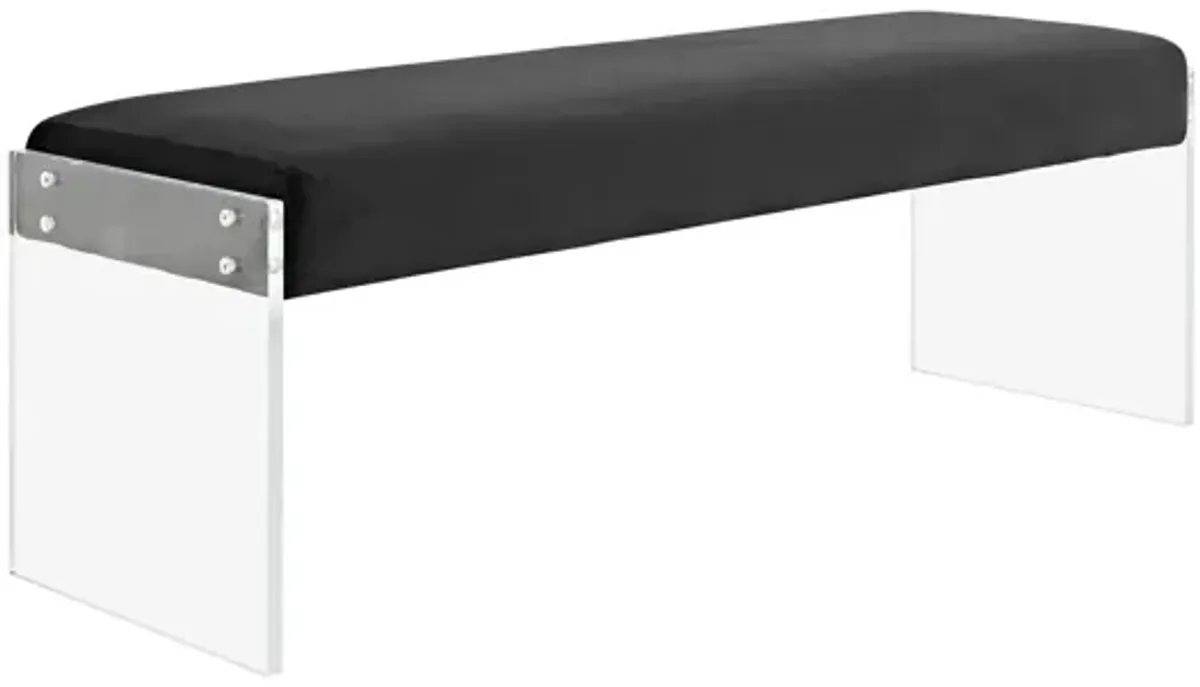 Roam Velvet Bench in Black