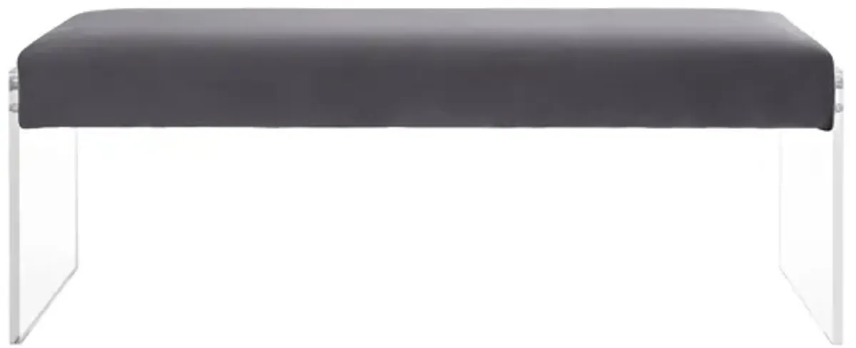 Roam Performance Velvet Bench in Gray