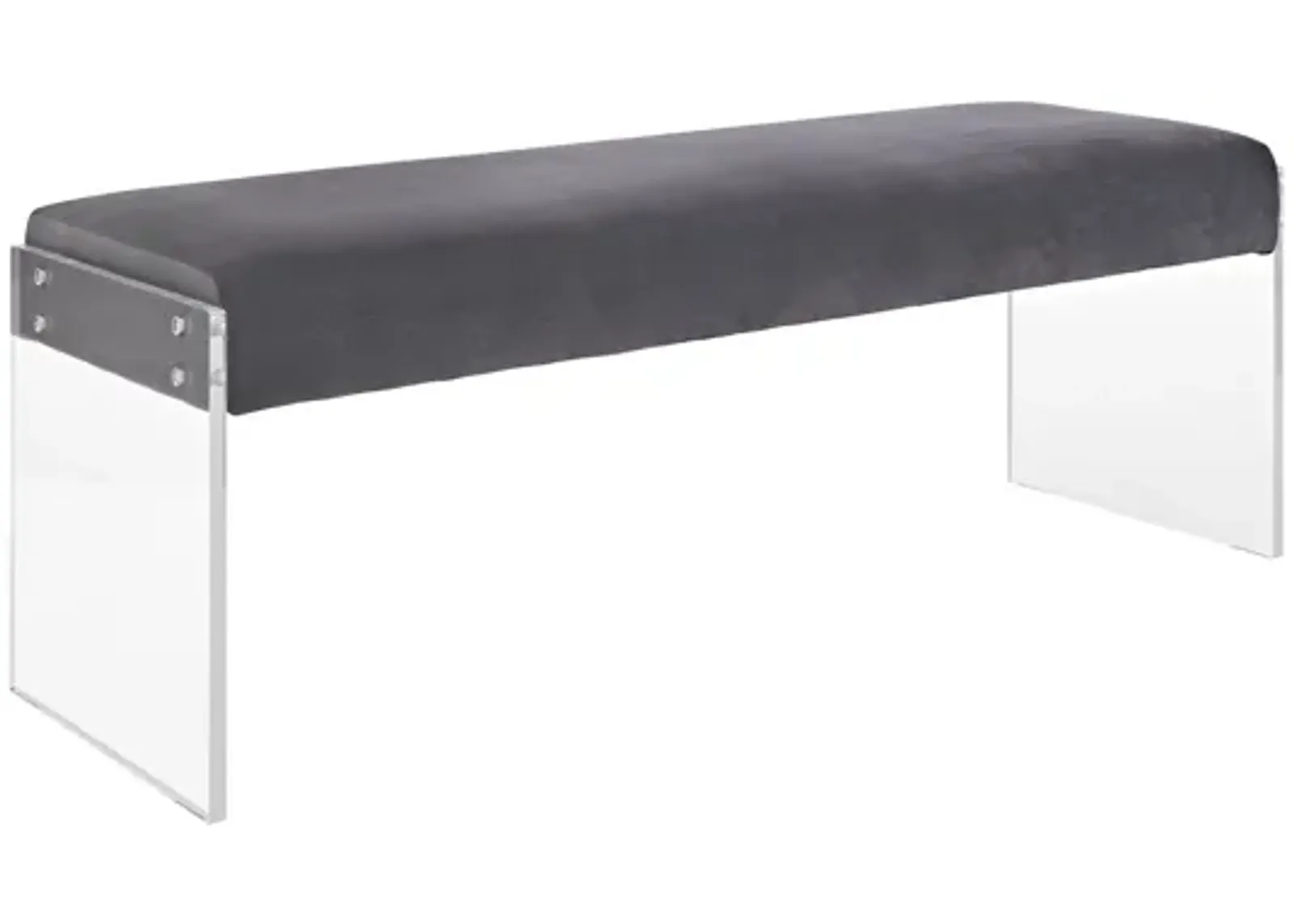 Roam Performance Velvet Bench in Gray