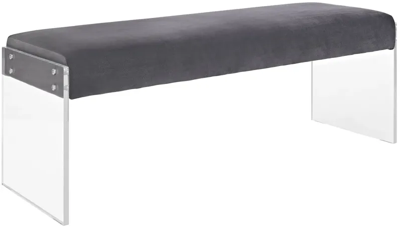 Roam Performance Velvet Bench in Gray