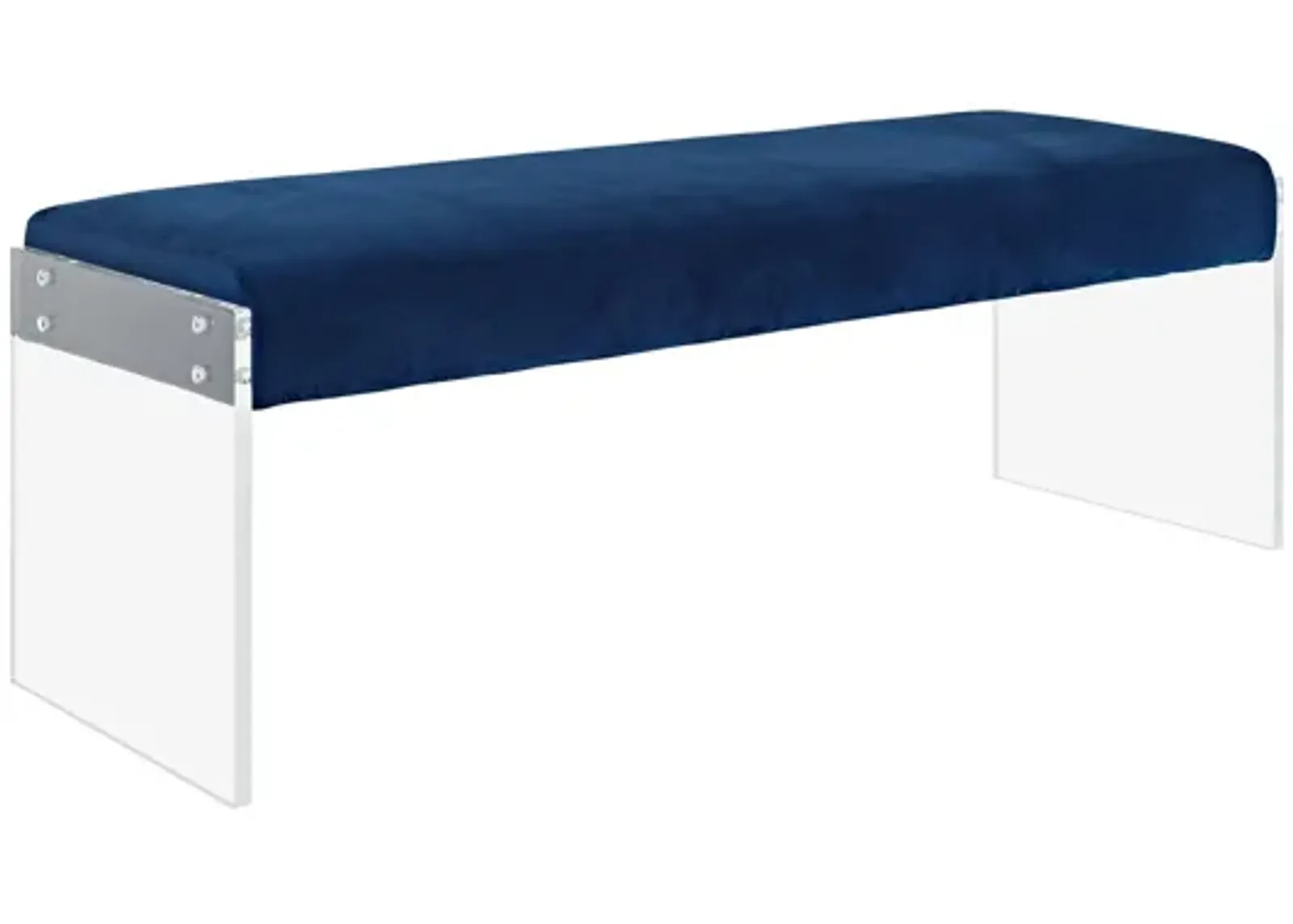 Roam Velvet Bench in Navy