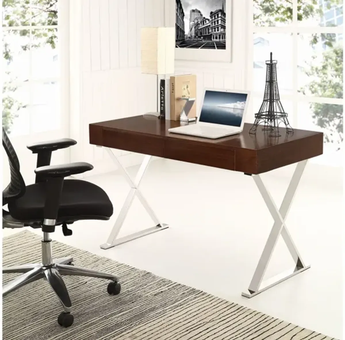 Sector Office Desk in Walnut