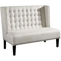 Beauland Tufted Back Accent Bench in Ivory by Ashley