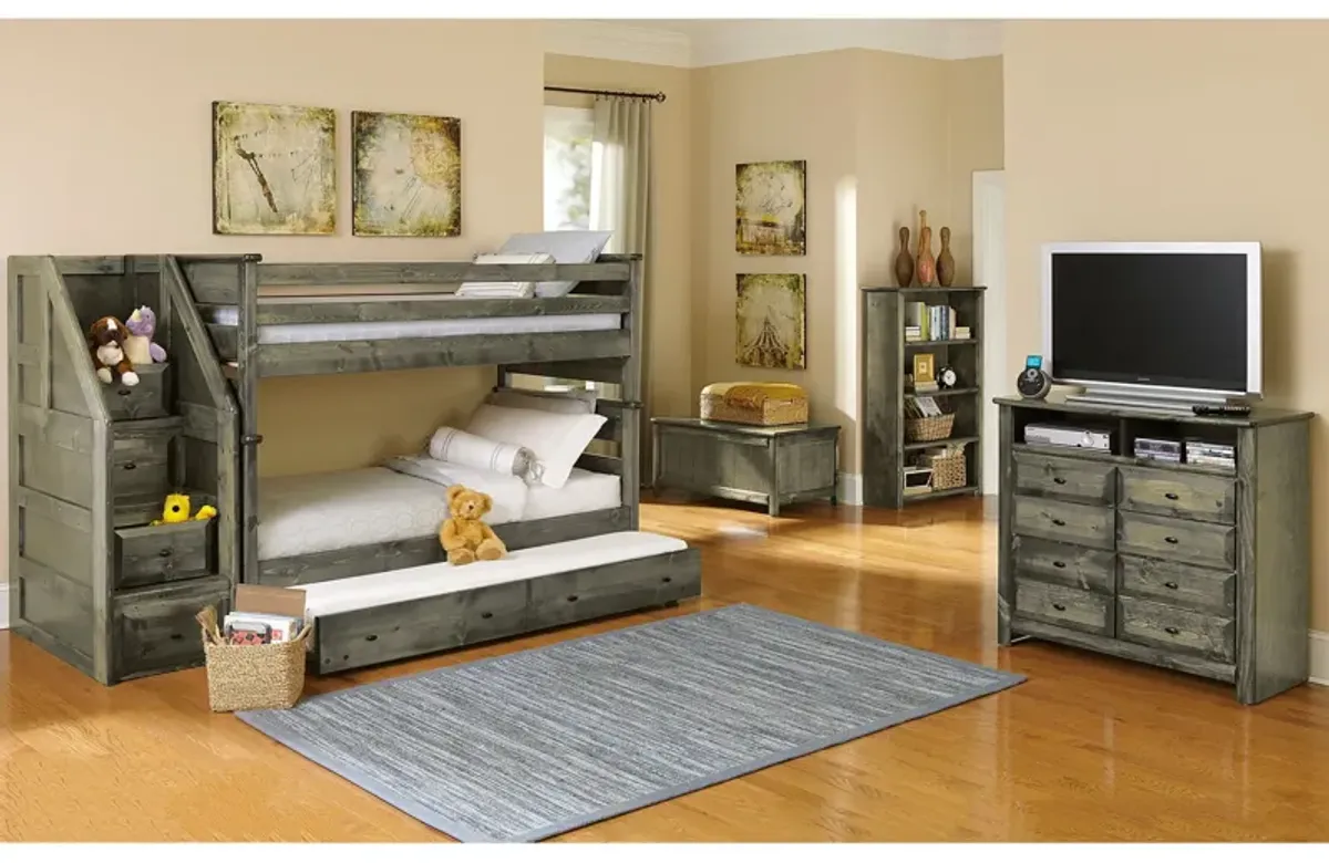 Laguna Grey Full-Over-Full Bunk Bed