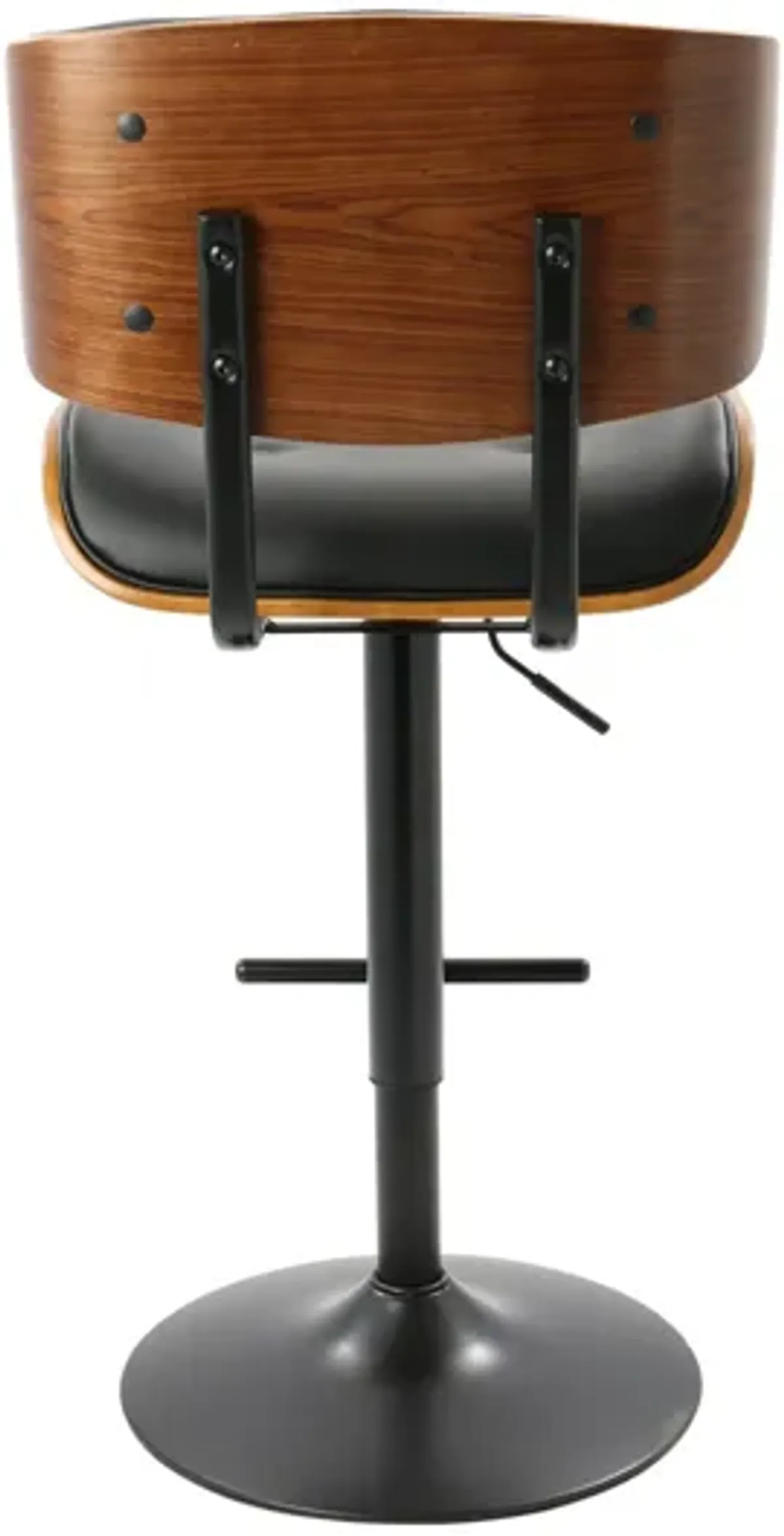 Lombardi Mid-Century Modern Adjustable Barstool in Black by LumiSource