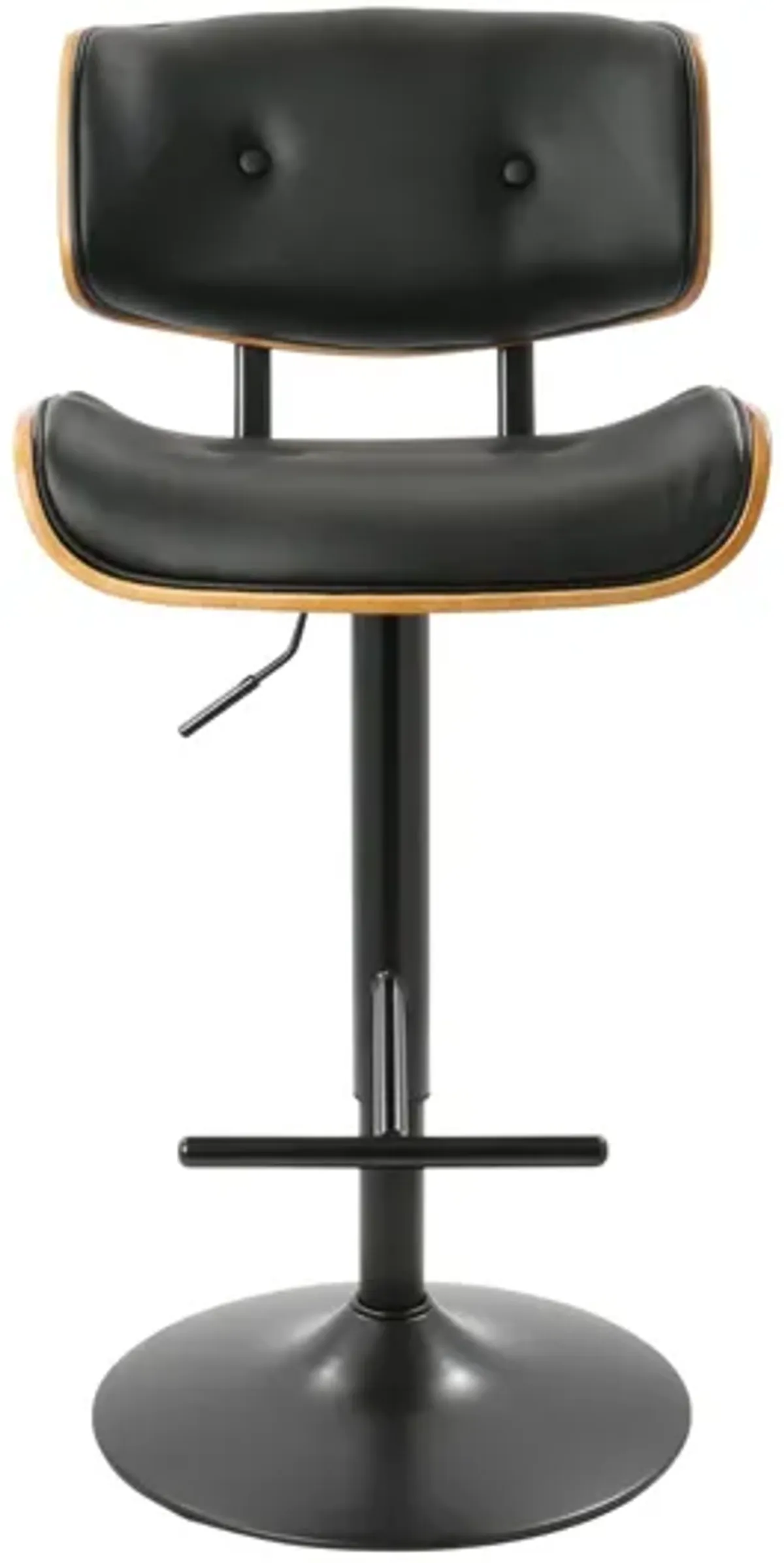 Lombardi Mid-Century Modern Adjustable Barstool in Black by LumiSource