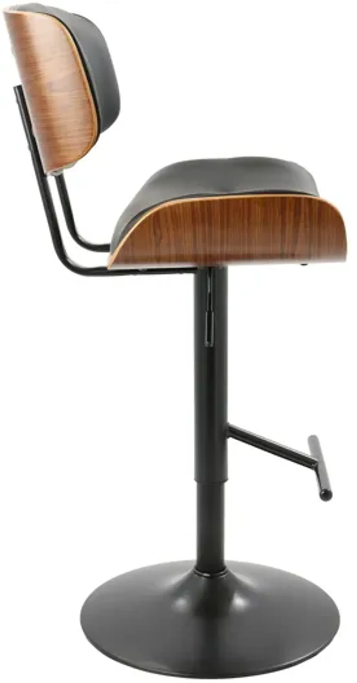 Lombardi Mid-Century Modern Adjustable Barstool in Black by LumiSource