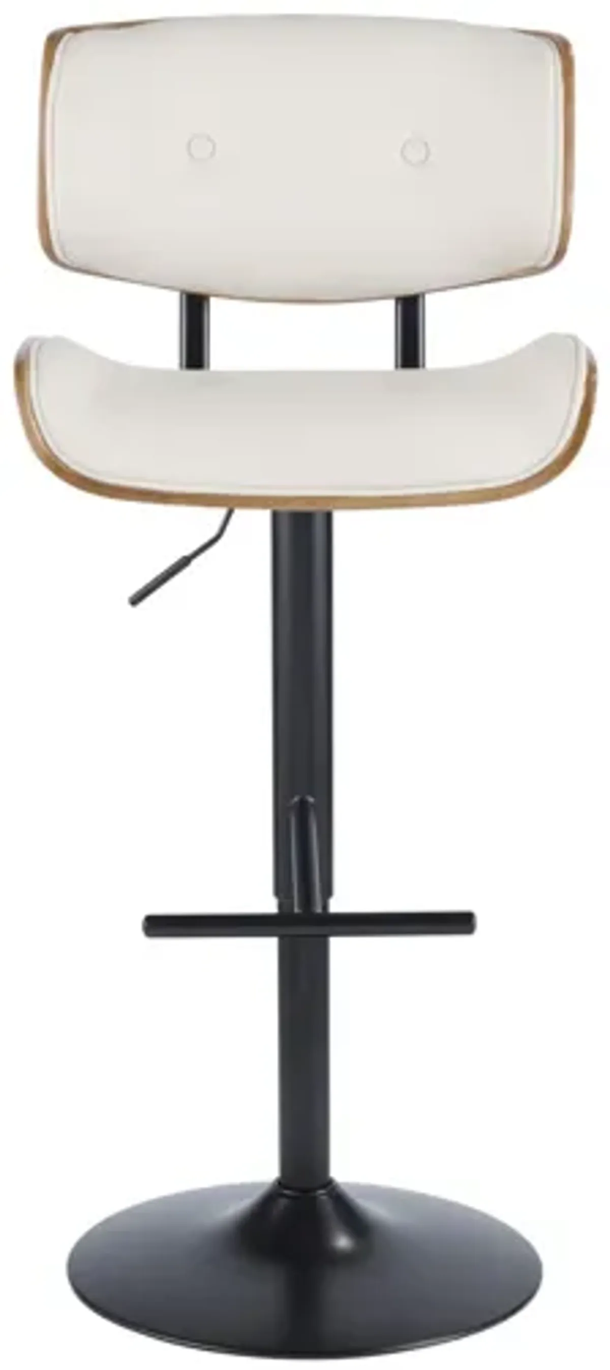 Lombardi Mid-Century Modern Adjustable Barstool in Cream by LumiSource