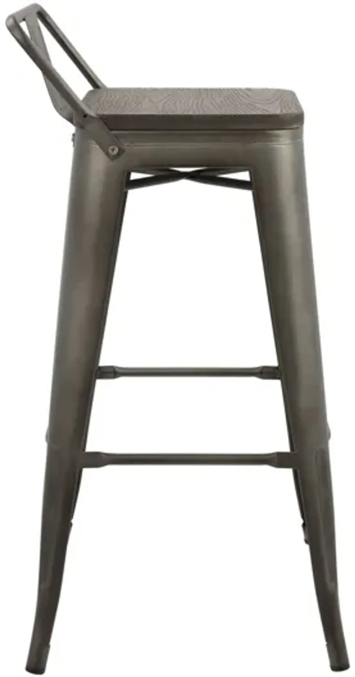 Oregon Industrial Low Back Barstool in Antique and Espresso by LumiSource - Set of 2