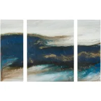 Rolling Waves Gel Coated Canvas - Set of Three by INK+IVY