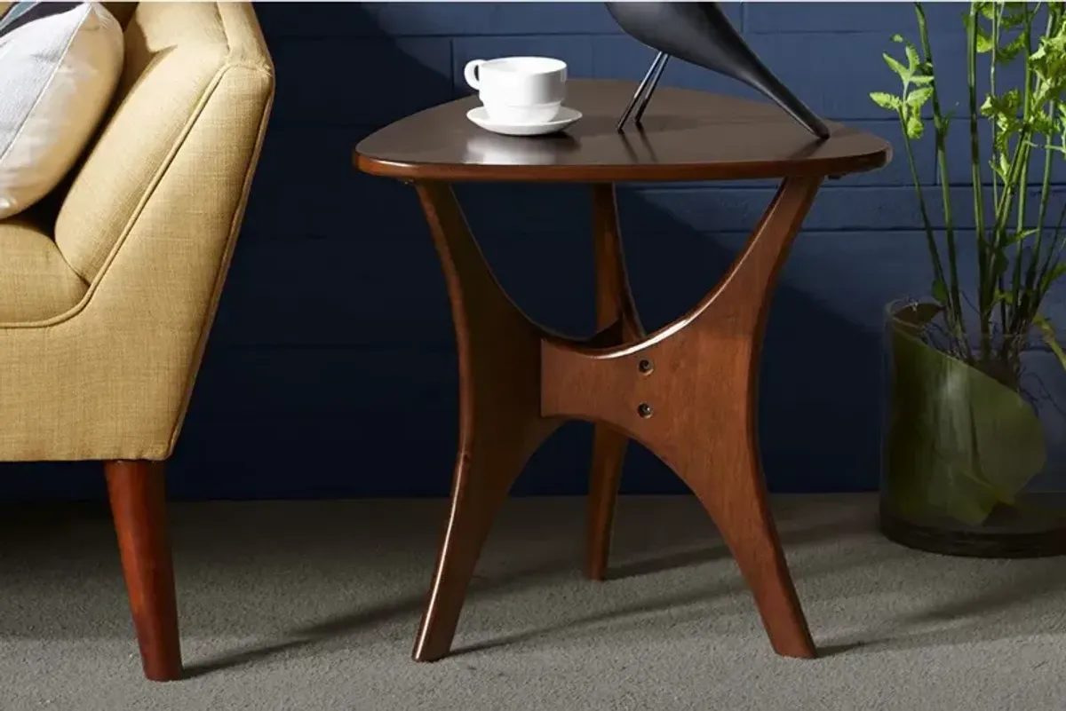 Blaze Triangle Wood Side Table by INK+IVY