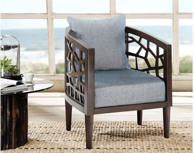 Crackle Accent Chair in Blue by INK+IVY