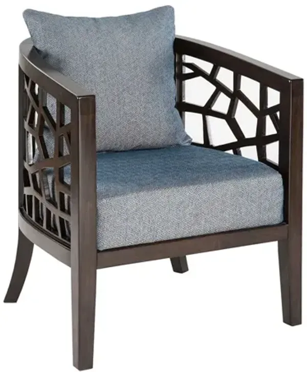 Crackle Accent Chair in Blue by INK+IVY