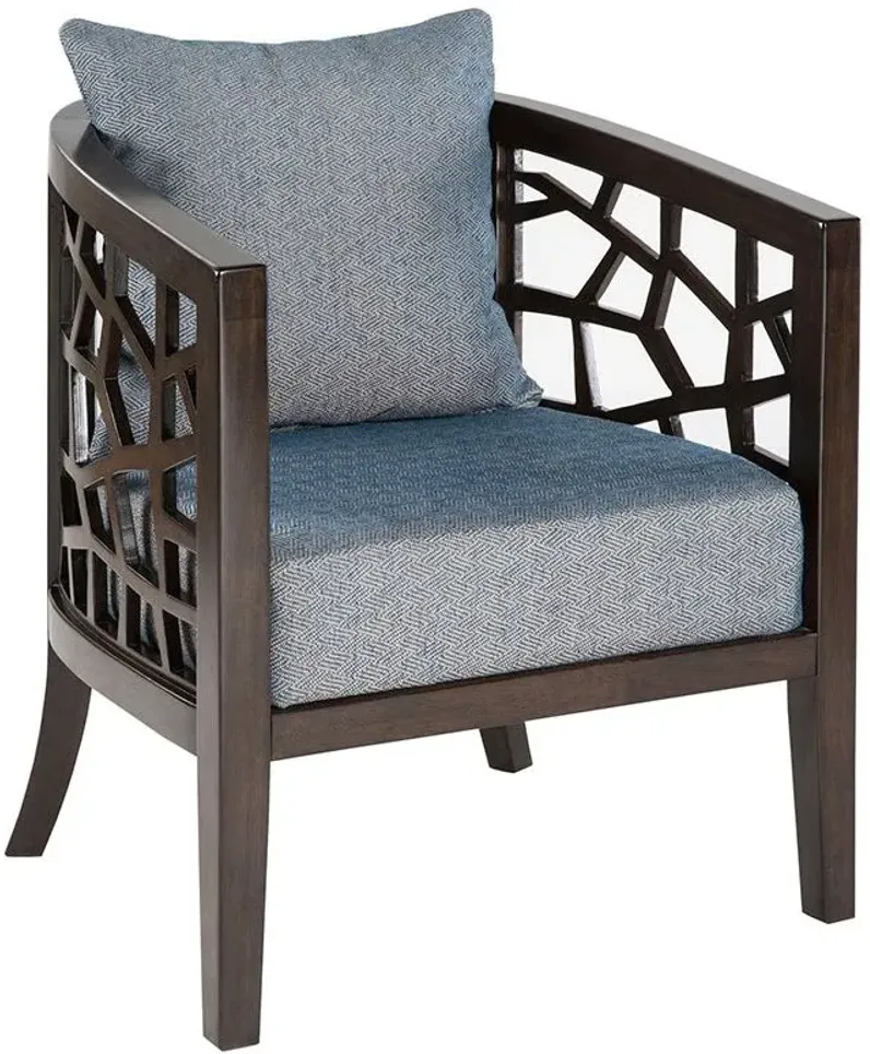 Crackle Accent Chair in Blue by INK+IVY