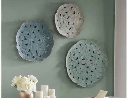 Rossi Blue Iron Painted Wall Decor Set of 3 by Madison Park