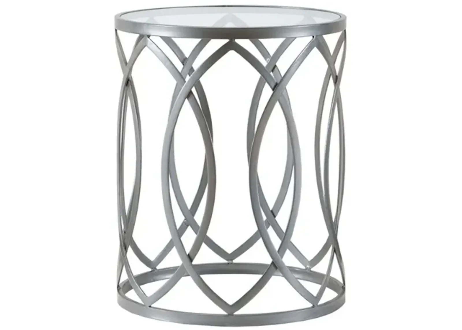 Arlo Metal Eyelet Accent Table in Grey by Madison Park